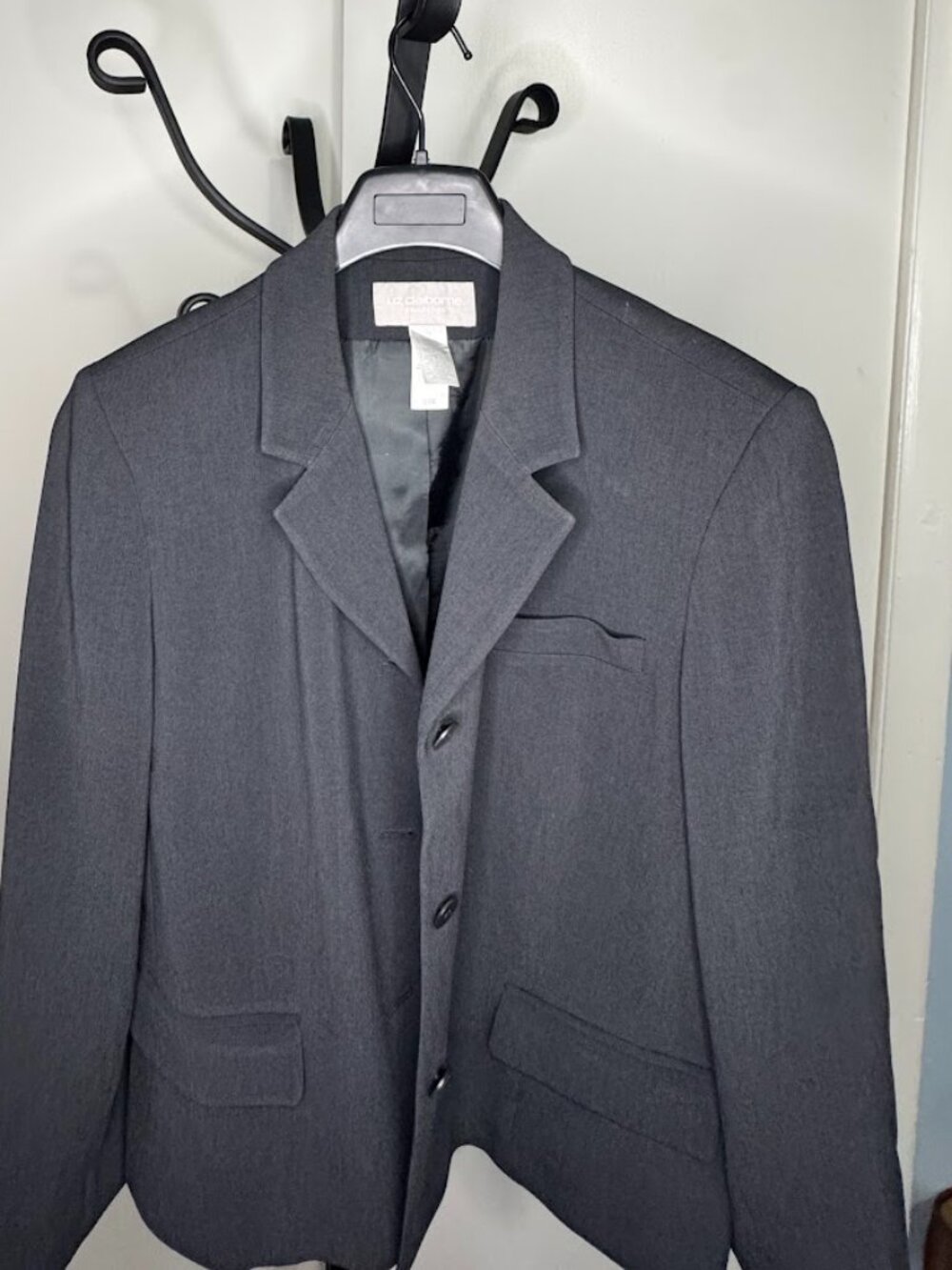Liz Claiborne Collection Gray 2-Piece Suit Blazer Skirt Size 16